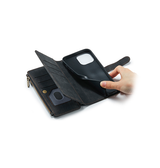 iPhone 13 Pro | iPhone 13 Pro - CaseMe™ multifunktionellt plånboksfodral i läder - Svart - DELUXECOVERS.SE