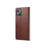 iPhone 14 Max | iPhone 14 Plus - LC.IMEEKE™ Læder Cover M. Kortholder - Brun - DELUXECOVERS.DK
