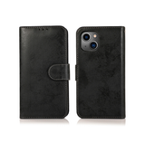 iPhone 13 Mini | iPhone 13 Mini - Vintage 2-i-1 plånboksfodral i läder med avtagbart skal - Svart/Grå - DELUXECOVERS.SE