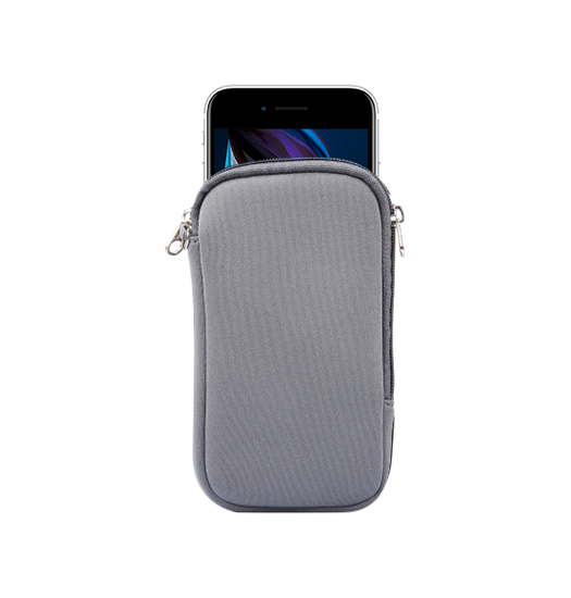 iPhone 6 Plus / 6s Plus | iPhone 6/6s Plus - Simple Nylon Sleeve Etui M. Lynlås - Grå - DELUXECOVERS.DK