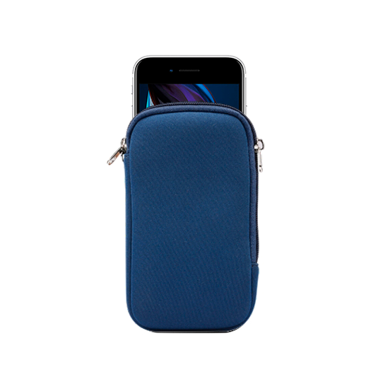 iPhone 7/8 Plus | iPhone 7/8 Plus - Simple Nylon Sleeve Etui M. Lynlås - Navy / Blå - DELUXECOVERS.DK