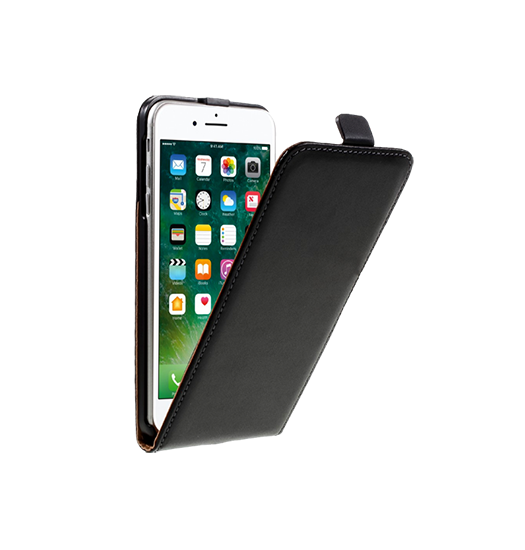 iPhone 7/8 Plus | iPhone 7/8 Plus - Diary Vertikal Læder FlipCover Etui - Sort - DELUXECOVERS.DK