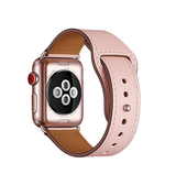 Apple Watch 38-42mm | Apple Watch (38/40/SE/41/42mm) - FINESSE Ægte Læder Rem - Rose - DELUXECOVERS.DK