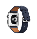 Apple Watch 38-42mm | Apple Watch (38/40/SE/41/42mm) - Deluxe™ Classic Læder Rem - Navy - DELUXECOVERS.DK