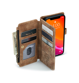 iPhone 11 Pro Max | iPhone 11 Pro Max - CaseMe™ Multifunktionel Læder Etui / Pung - Brun - DELUXECOVERS.DK