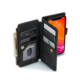 iPhone 11 | iPhone 11 - CaseMe™ multifunktionellt plånboksfodral i läder - Svart - DELUXECOVERS.SE