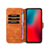 iPhone 12 Pro | iPhone 12 Pro - DG.MING™ Classical Læder Etui / Taske M. Pung - Brun - DELUXECOVERS.DK