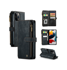 iPhone 12 Pro Max | iPhone 12 Pro Max - CaseMe™ Multifunktionel Læder Etui / Pung - Sort - DELUXECOVERS.DK