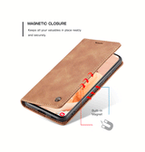 Samsung Galaxy S21 Ultra | Samsung S21 Ultra - CaseMe™ Noble Læder Etui / Pung - Brun - DELUXECOVERS.DK