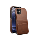 iPhone 12 Mini | iPhone 12 Mini - NX Design™ Læder Cover M. Kortholder - Brun - DELUXECOVERS.DK