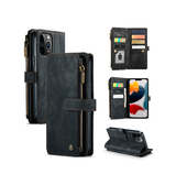 iPhone 11 Pro Max | iPhone 11 Pro Max - CaseMe™ multifunktionellt plånboksfodral i läder - Svart - DELUXECOVERS.SE
