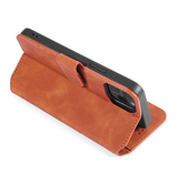 iPhone 12 Pro | iPhone 12 Pro - DG.MING™ Classical Læder Etui / Taske M. Pung - Brun - DELUXECOVERS.DK