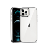 iPhone 12 Pro | iPhone 12 Pro - ESR Pietet™ Tyndt Silikone Cover - M. Sølv Kant - DELUXECOVERS.DK