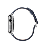 Apple Watch 38-42mm | Apple Watch (38/40/SE/41/42mm) - Deluxe™ Classic Læder Rem - Navy - DELUXECOVERS.DK