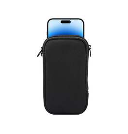 iPhone 14 Pro Max | iPhone 14 Pro Max - Simple Nylon Sleeve Etui M. Lynlås - Jet Black - DELUXECOVERS.DK