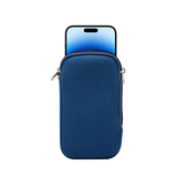 iPhone 14 Pro | iPhone 14 Pro - Simple Nylon Sleeve Etui M. Lynlås - Navy / Blå - DELUXECOVERS.DK