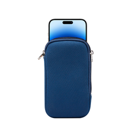 iPhone 14 Pro Max | iPhone 14 Pro Max - Simple Nylon Sleeve Etui M. Lynlås - Navy / Blå - DELUXECOVERS.DK