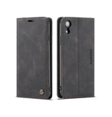 iPhone XR | iPhone XR - CaseMe™ Noble plånboksfodral i läder - Svart - DELUXECOVERS.SE