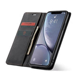 iPhone XR | iPhone XR - CaseMe™ Noble plånboksfodral i läder - Svart - DELUXECOVERS.SE