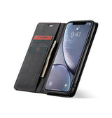 iPhone X / XS | iPhone X/Xs - CaseMe™ Noble plånboksfodral i läder - Svart - DELUXECOVERS.SE