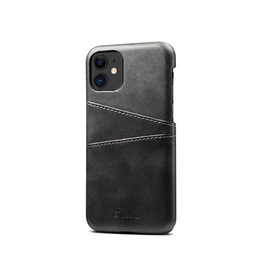 iPhone 11 | iPhone 11 - NX Design™ Læder Cover M. Kortholder - Sort - DELUXECOVERS.DK