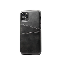 iPhone 11 Pro | iPhone 11 Pro - NX Design™ Læder Cover M. Kortholder - Sort - DELUXECOVERS.DK