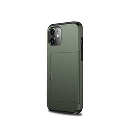 iPhone 12 Mini | iPhone 12 Mini - Deluxe™ Håndværker Cover M. Kortholder - Army - DELUXECOVERS.DK
