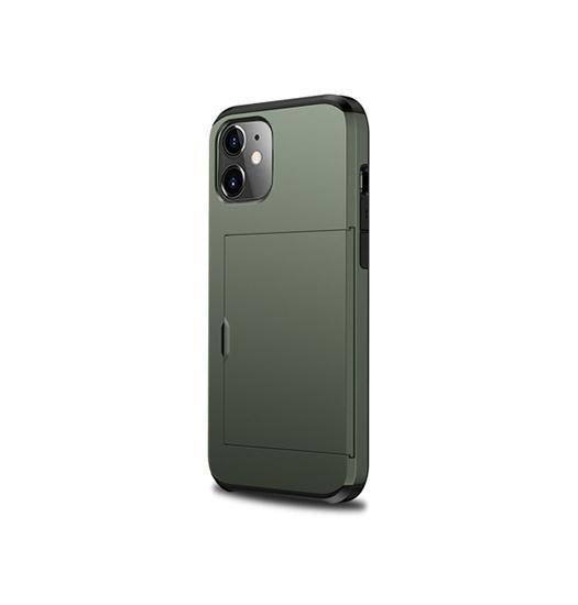 iPhone 11 | iPhone 11 - Deluxe™ Håndværker Cover M. Kortholder - Army - DELUXECOVERS.DK