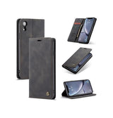 iPhone XR | iPhone XR - CaseMe™ Noble plånboksfodral i läder - Svart - DELUXECOVERS.SE