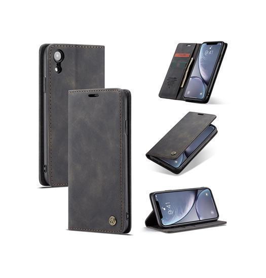 iPhone XR | iPhone XR - CaseMe™ Noble plånboksfodral i läder - Svart - DELUXECOVERS.SE