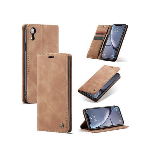 iPhone XR | iPhone XR - CaseMe™ Noble Læder Etui / Pung - Brun - DELUXECOVERS.DK
