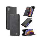 iPhone XS Max | iPhone XS Max - CaseMe™ Noble plånboksfodral i läder - Svart - DELUXECOVERS.SE