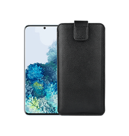 Samsung Galaxy S20+ | Samsung Galaxy S20+ (Plus) - Verona Læder Sleeve M. Lukning - Black Onyx - DELUXECOVERS.DK