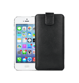 iPhone 5 / 5S / SE | iPhone 5/5s/SE - Verona Læder Sleeve M. Lukning - Black Onyx - DELUXECOVERS.DK