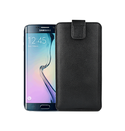 Samsung Galaxy S7 Edge | Samsung Galaxy S7 Edge - Verona Læder Sleeve M. Lukning - Black Onyx - DELUXECOVERS.DK