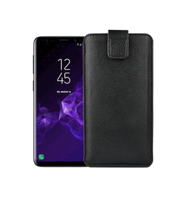 Samsung Galaxy S9 | Samsung Galaxy S9 - Verona Læder Sleeve M. Lukning - Black Onyx - DELUXECOVERS.DK