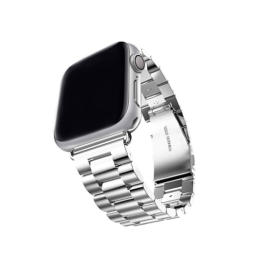 Apple Watch 42-49mm | Apple Watch (42/44/SE/45/46/49mm) - CNC Pro Rustfrit Stål Rem - Sølv - DELUXECOVERS.DK