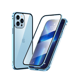 iPhone 14 Pro | iPhone 14 Pro - MagGuard™ 360 Magnetisk Cover M. Hærdet glas - Sierra Blue - DELUXECOVERS.DK