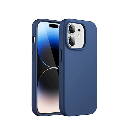 iPhone 12 | iPhone 12 - Deluxe™ Soft Touch Silikone Cover - Navy - DELUXECOVERS.DK