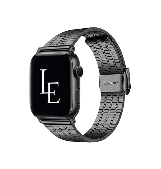 Apple Watch 42-49mm | Apple Watch (42/44/SE/45/46/49mm) - L'Empiri™ Marbella Rustfrit Stål Rem - Sort - DELUXECOVERS.DK