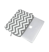 Macbook Sleeve | MacBook Pro, Air, Neo 13" - LiSEN™ - Wavy Canvas Sleeve - Grå/Hvid - DELUXECOVERS.DK