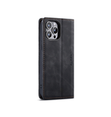 iPhone 14 Pro Max | iPhone 14 Pro Max - CaseMe™ Noble Læder Etui/Pung - Sort - DELUXECOVERS.DK