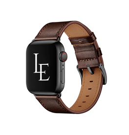 Apple Watch 42-49mm | Apple Watch (42/44/SE/45/46/49mm) - L'Empiri™ Verona Ægte Læder Rem - Mørkebrun - DELUXECOVERS.DK