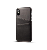 iPhone XS Max | iPhone XS Max - NX Design™ Læder Cover M. Kortholder - Sort - DELUXECOVERS.DK