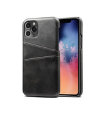 iPhone 11 Pro Max | iPhone 11 Pro Max - NX Design™ Læder Cover M. Kortholder - Sort - DELUXECOVERS.DK