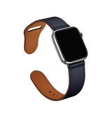 Apple Watch 38-42mm | Apple Watch (38/40/SE/41/42mm) - FINESSE Ægte Læder Rem - Navy - DELUXECOVERS.DK