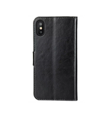 iPhone XS Max | iPhone XS Max - IDEWEI™ Deluxe Læder Etui Med Pung - Sort - DELUXECOVERS.DK