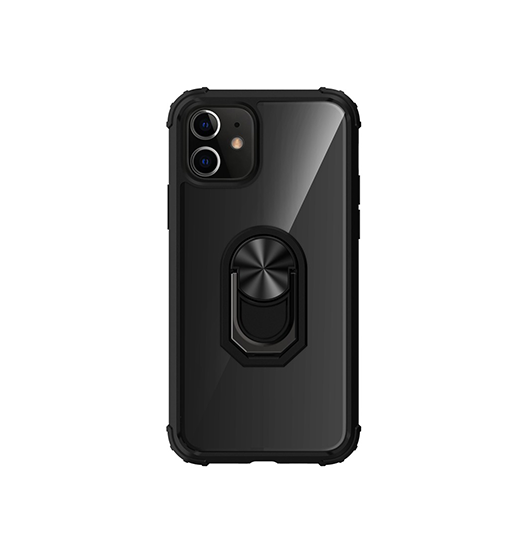 iPhone 12 Mini | iPhone 12 Mini - Cover M. Ring & Magnetisk Kickstand - Sort - DELUXECOVERS.DK