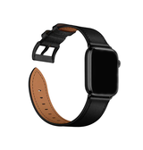 Apple Watch 38-42mm | Apple Watch (38/40/SE/41/42mm) - L'Empiri™ Verona Ægte Læder Rem - Mat Sort - DELUXECOVERS.DK