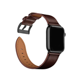 Apple Watch 42-49mm | Apple Watch (42/44/SE/45/46/49mm) - L'Empiri™ Verona Ægte Læder Rem - Mørkebrun - DELUXECOVERS.DK